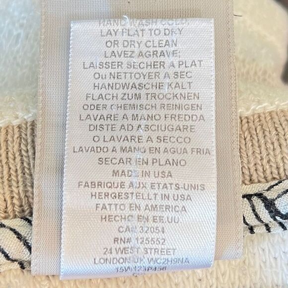 Dolan Sleeveless Sweater - Tan, Black, White Stripe-Cowl Neck-Medium - Picture 10 of 11